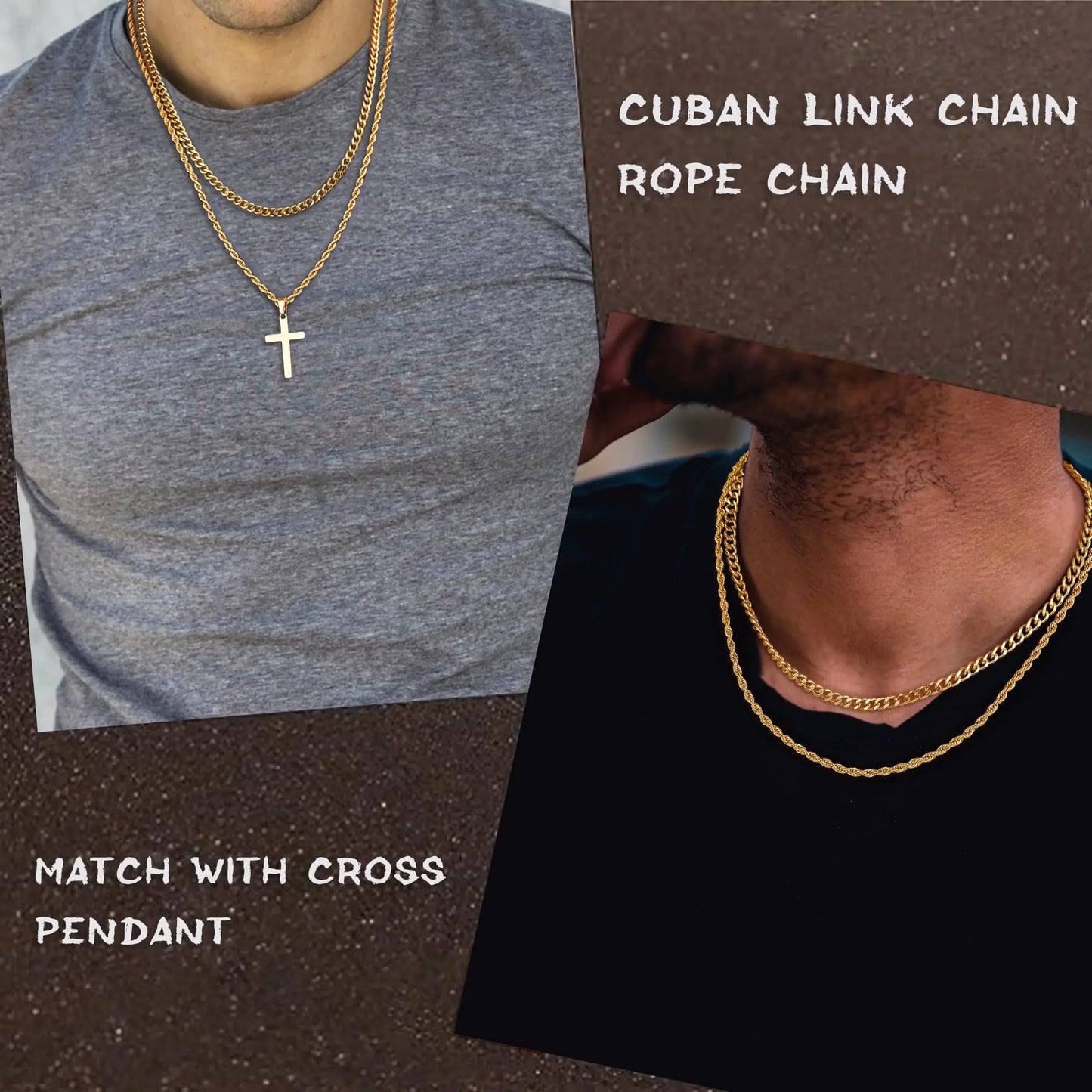 Yooblue Cross Necklace for Men